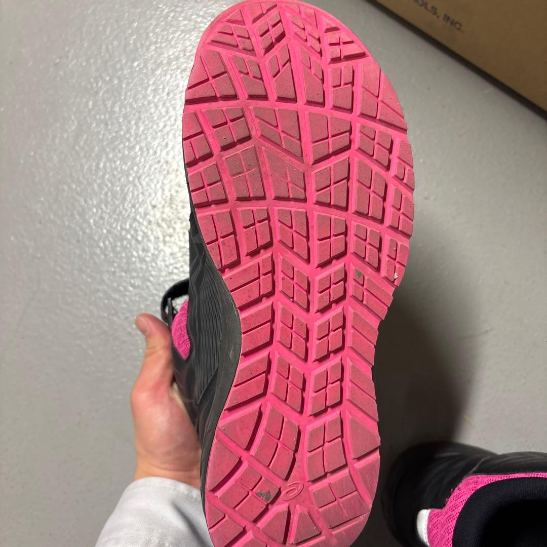 asics ハイカット安全靴 黒/ピンク