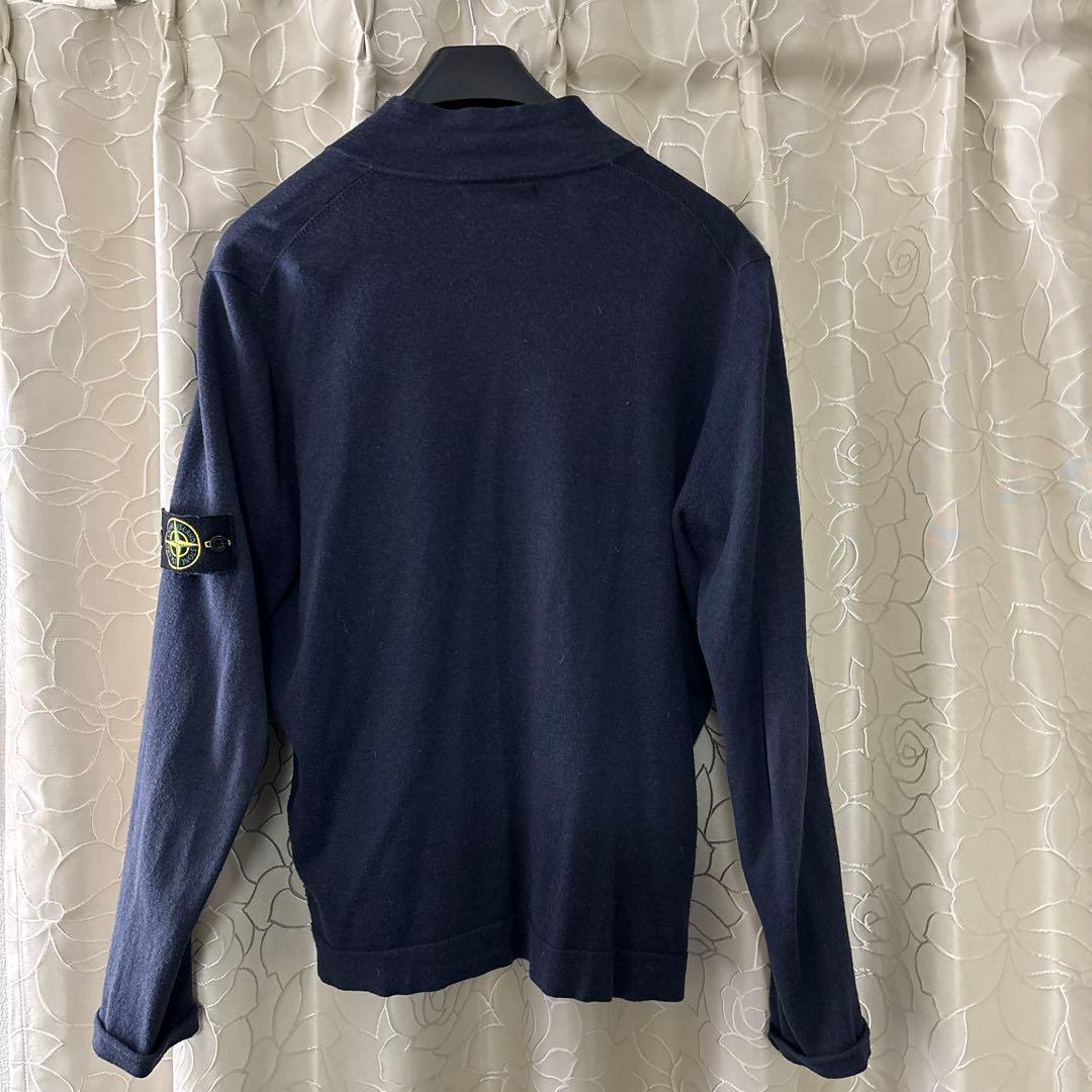 STONE  ネイビー ダブルジップアップセーター