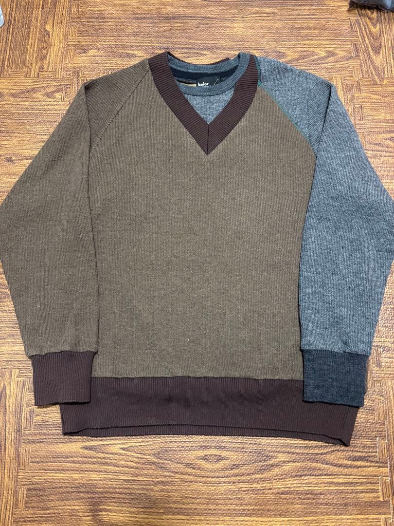 未使用　kolor vネック　切替え　ニット