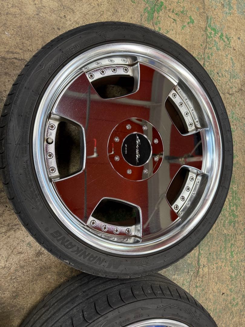 ワークユーロラインDH18インチ ホイールセット メッキ