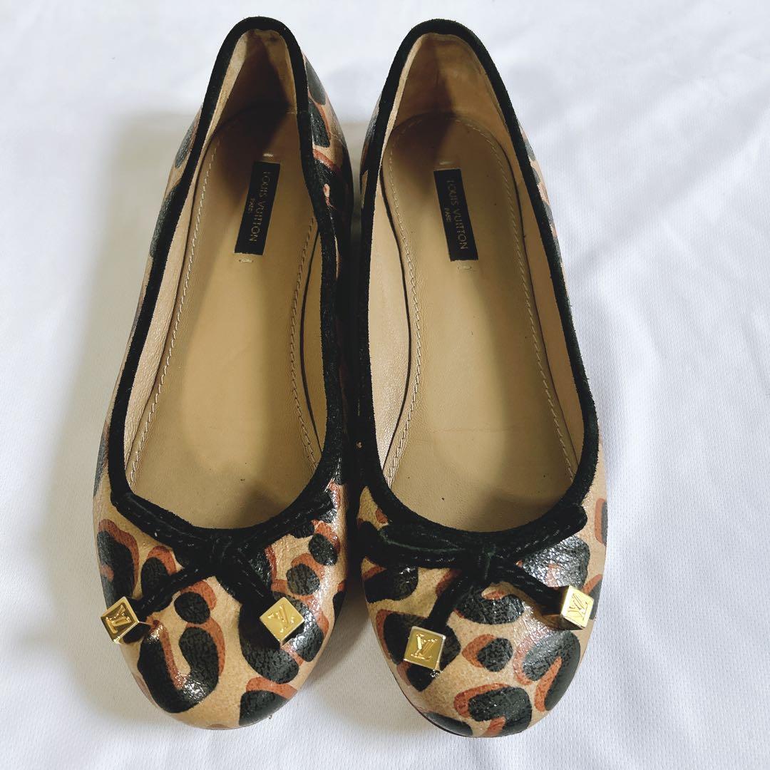 ルイヴィトンLOUISVUITTONフラットシューズ レオパード36 23cm