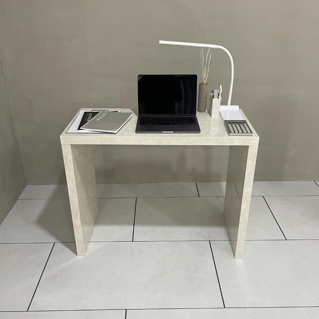 テーブル 中 大理石調デスク 大理石風 ホワイト 白