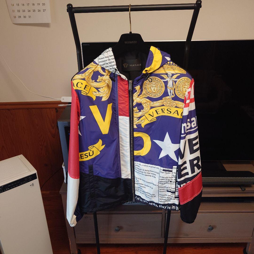 ジャケット・アウター Medusa Silk Blend Hooded Nylon Jacket