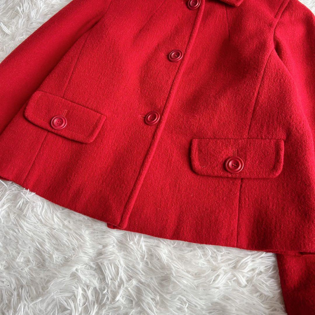 マックスマーラウィークエンドライン　ウールコート　ショート丈　赤　Lサイズ　美品
