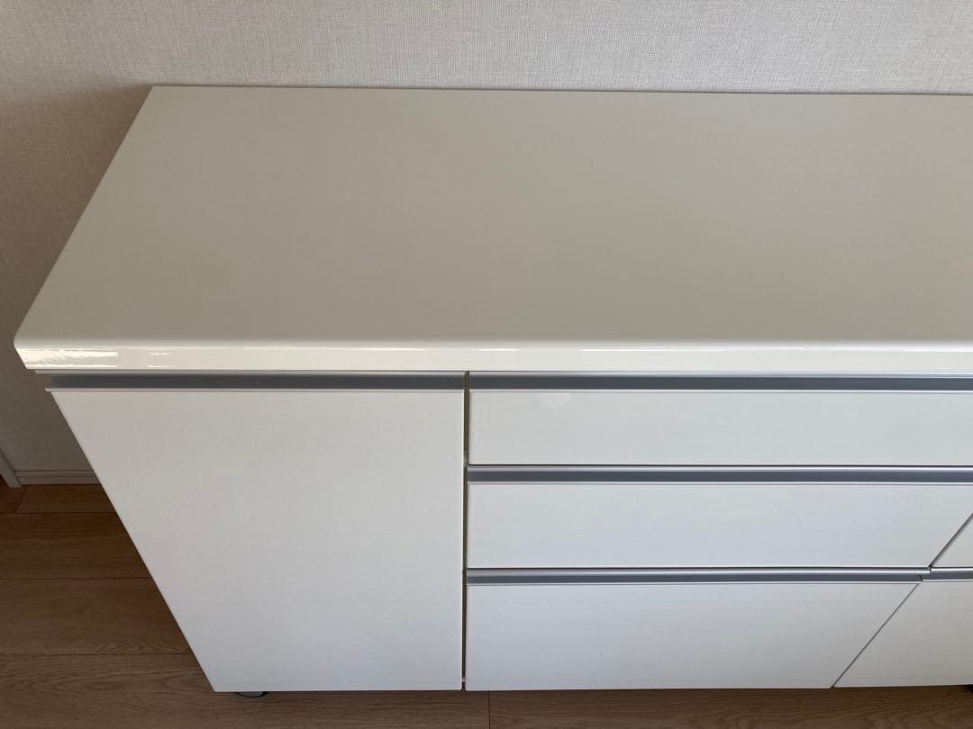 みみみんパモウナ キッチンカウンター 140㎝ キャスター付き 食器棚