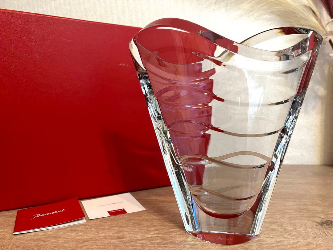 Baccarat バカラ　ウェーブ　フラワーベース　花瓶　箱付　廃盤品