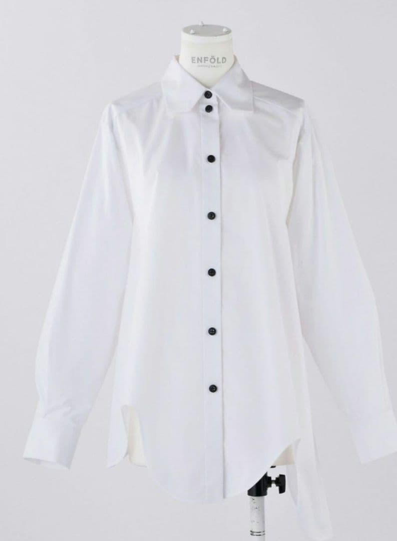 oOoOoO　アシンメトリーシャツ　変形　38 白　ナゴンスタンス