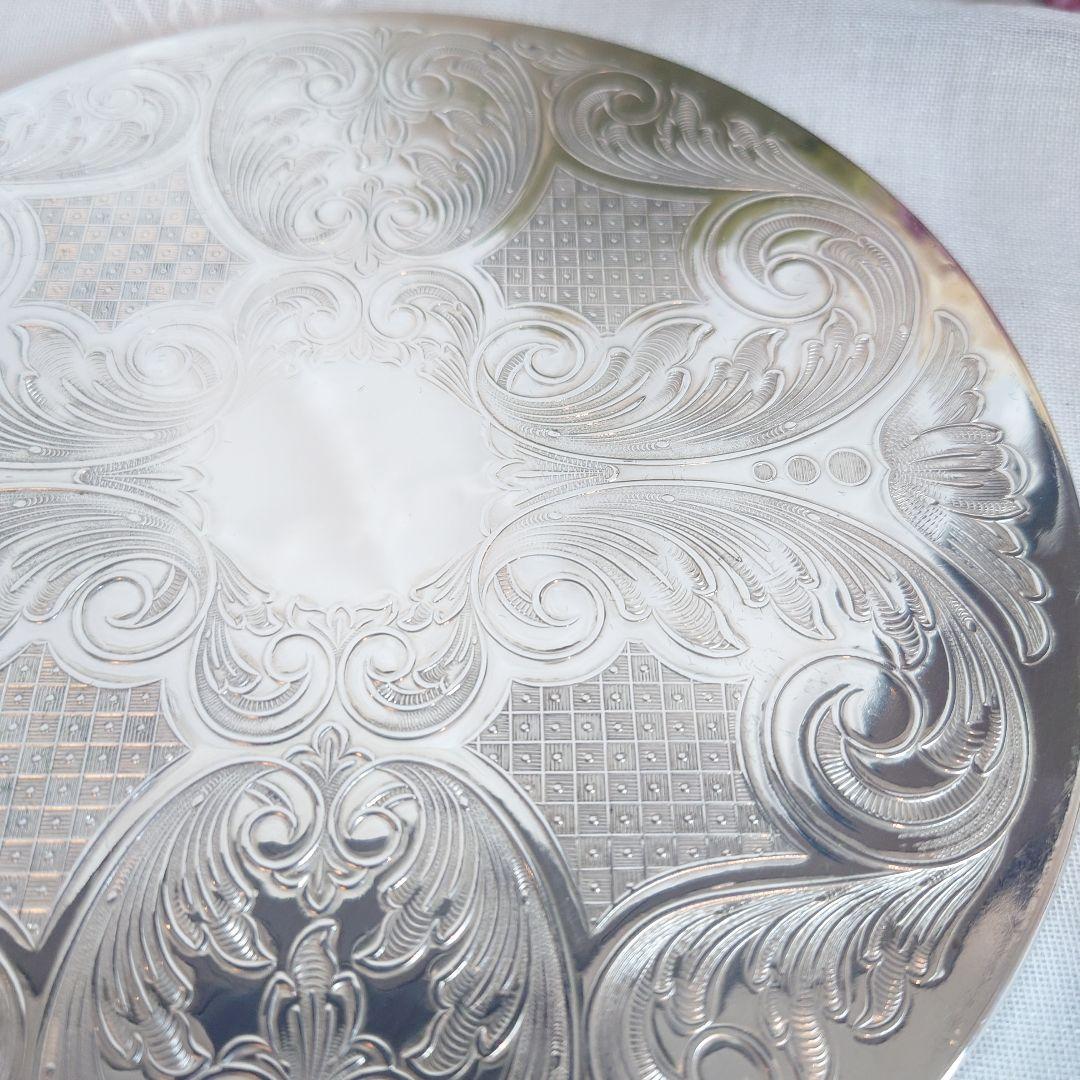 イギリス　ポットスタンド　シルバー　鍋敷き