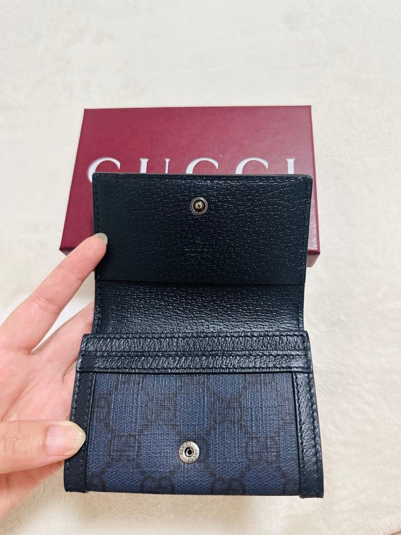 やーみん様※未使用【新品】✨　GUCCI ネイビー 名刺入れ カードケース