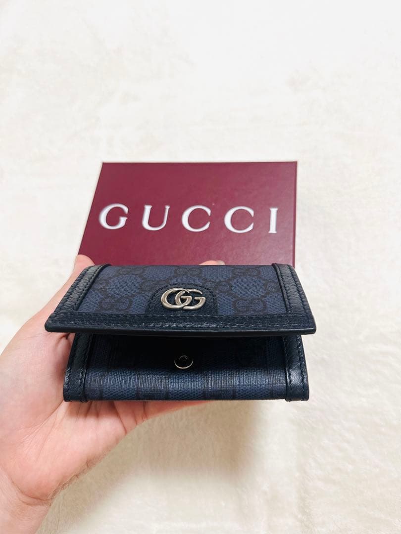 やーみん様※未使用【新品】✨　GUCCI ネイビー 名刺入れ カードケース