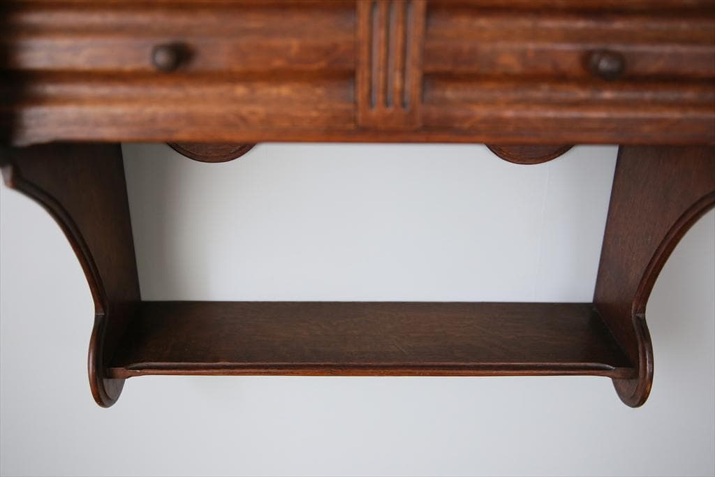 フランスアンティーク木製ウォールシェルフ/壁掛けラック/飾り棚(90-235)