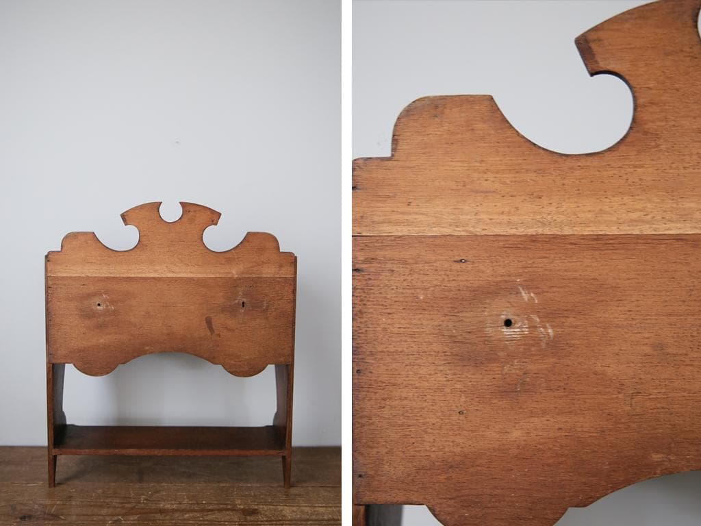 フランスアンティーク木製ウォールシェルフ/壁掛けラック/飾り棚(90-235)