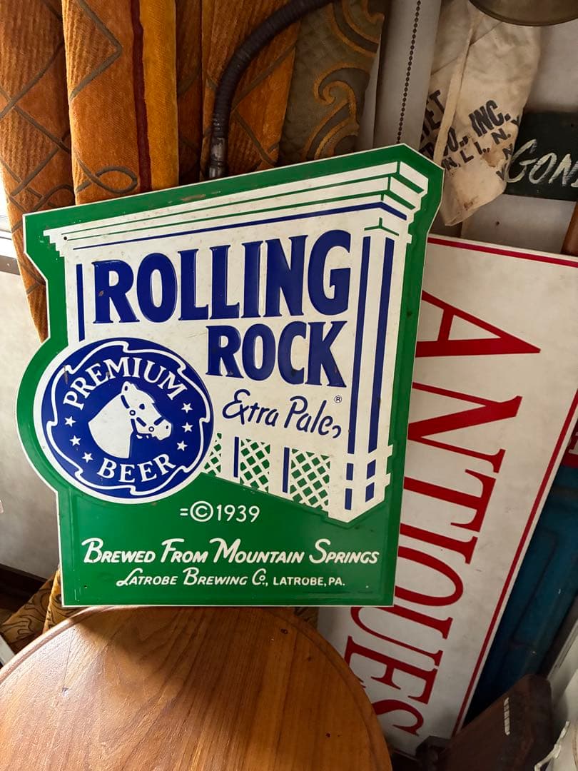 アンティーク　サイン　プレート　看板　ROLLING ROCK ビール　アメリカ