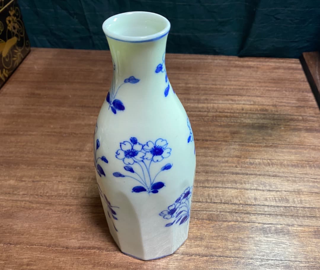 桜　海棠　面取徳利　一輪挿し