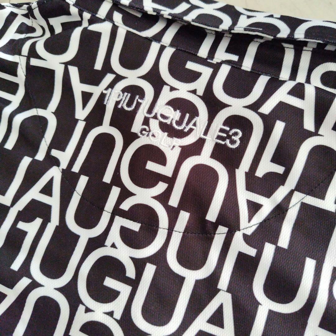 【美品】1PIU1UGUALE3 GOLF ロゴ ポロシャツ 半袖 XL 白黒