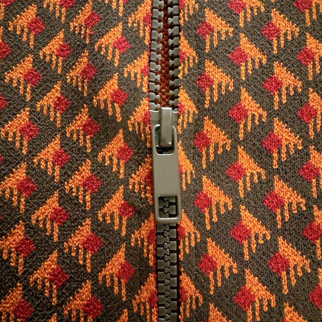 【ZARA】ジャージ風セットアップ ジャガード ブラウンオレンジ系 XLサイズ