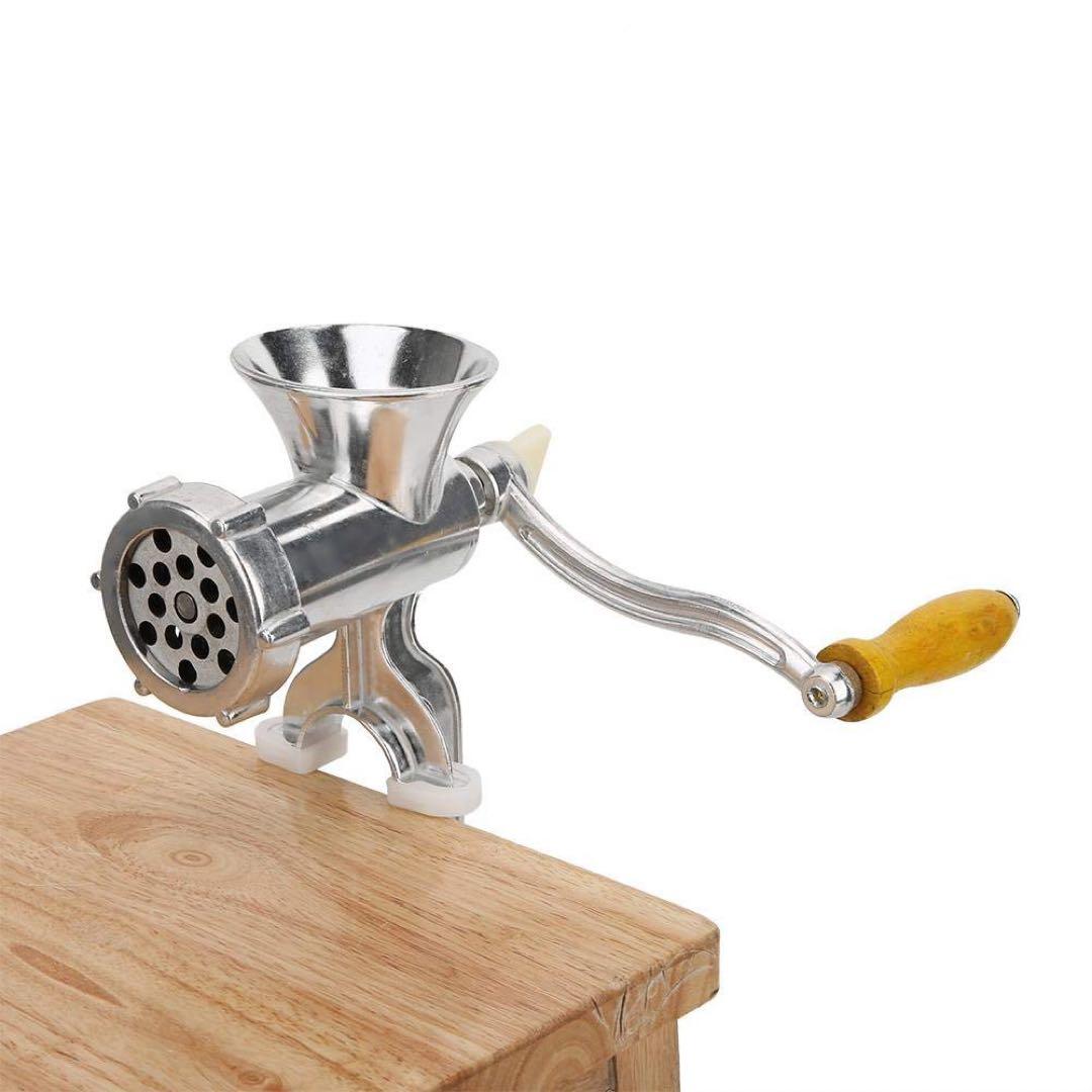 手動肉ミンサー スタッファーチューブ付き ステンレス鋼 肉グラインダー 肉挽き
