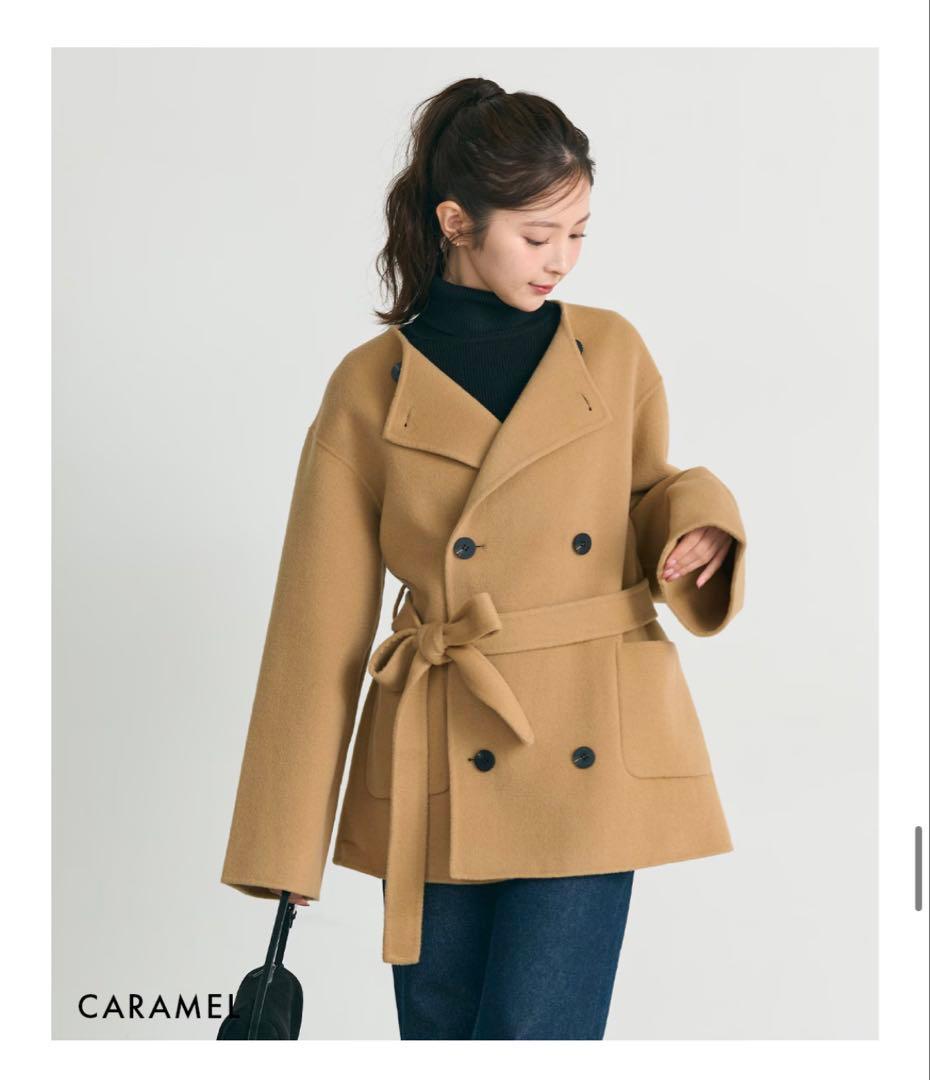 【新品タグ付き】ベースメントオンライン　ノーカラー2wayリバーミドルコート