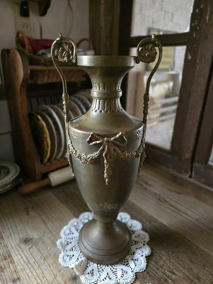 マリン　アンティーク　真鍮　フラワーベース