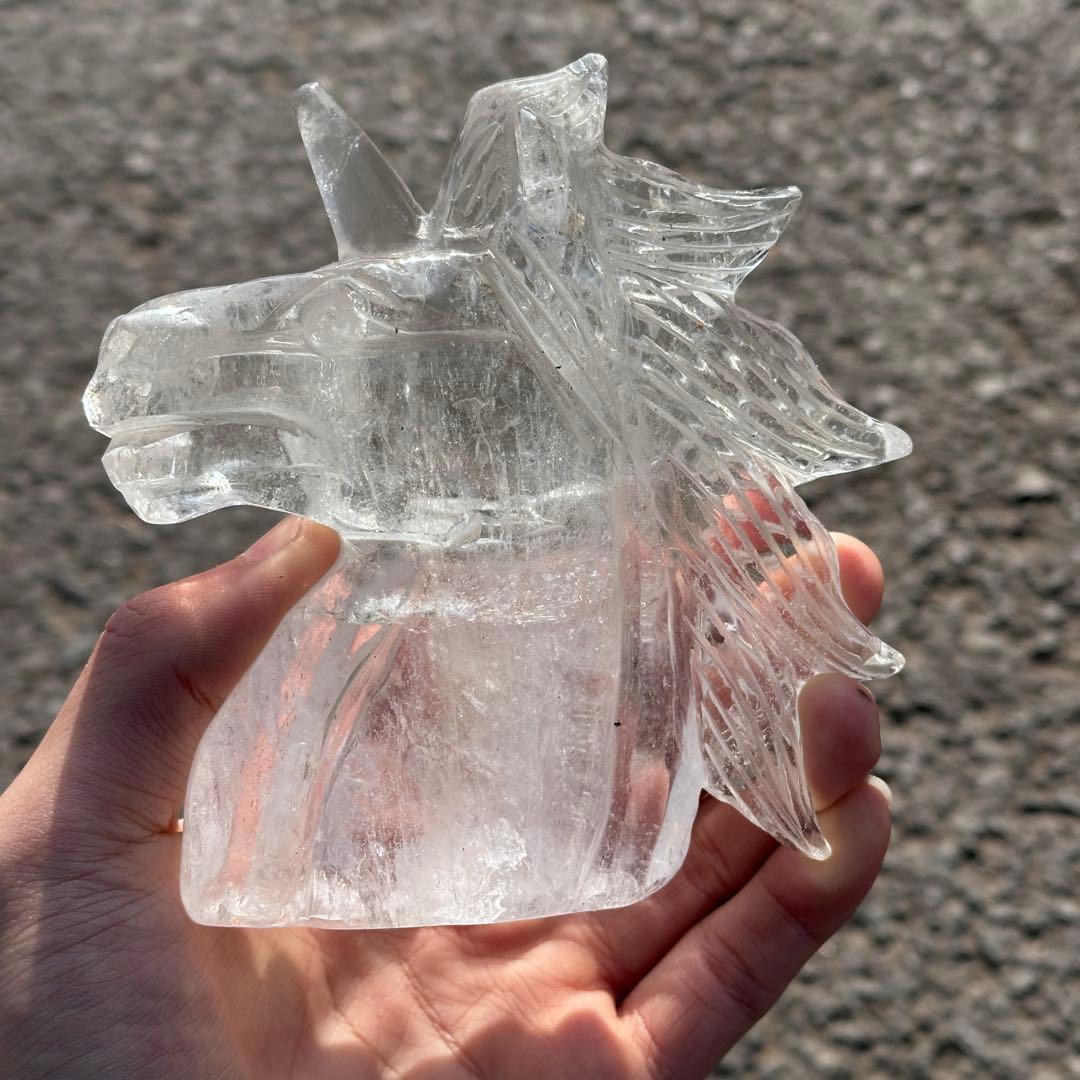 天然石水晶のユニコーン置物　ご購入前に在庫確認必要G.276
