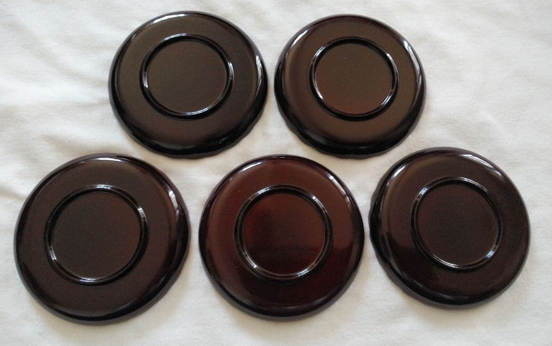 本漆塗り 㐂久花(菊花)小皿五客セット【昭和天皇へ作品献上者の作品】銘々皿・茶托