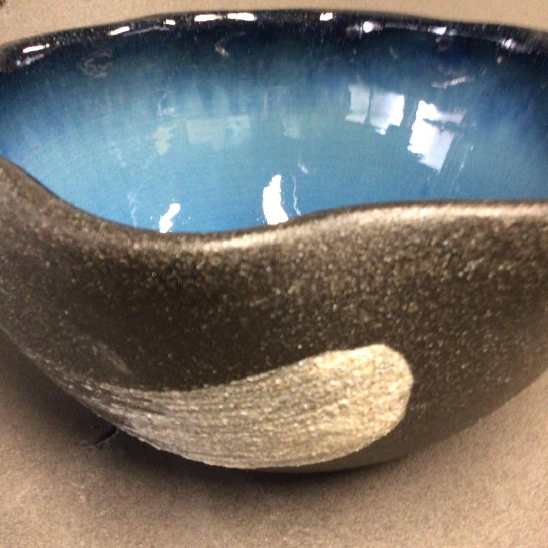 信楽焼　陶器　めだか鉢　睡蓮鉢　ブルー(大)37cm