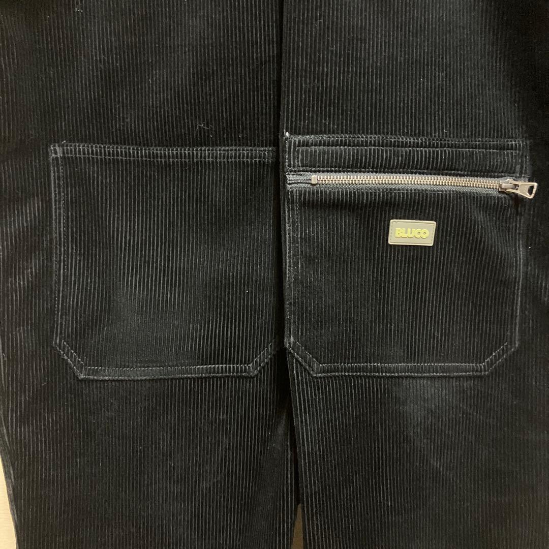 BLUCOコーデュロイオーバーオール Lブラック