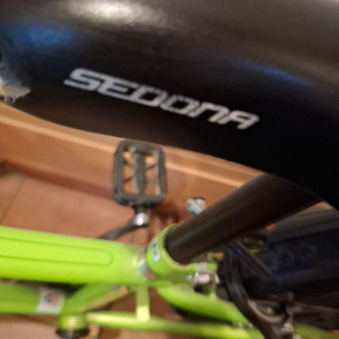 22インチ　横浜市　引き取り可能な方のみ　　子供　自転車 　黄緑　ヘルメット付き