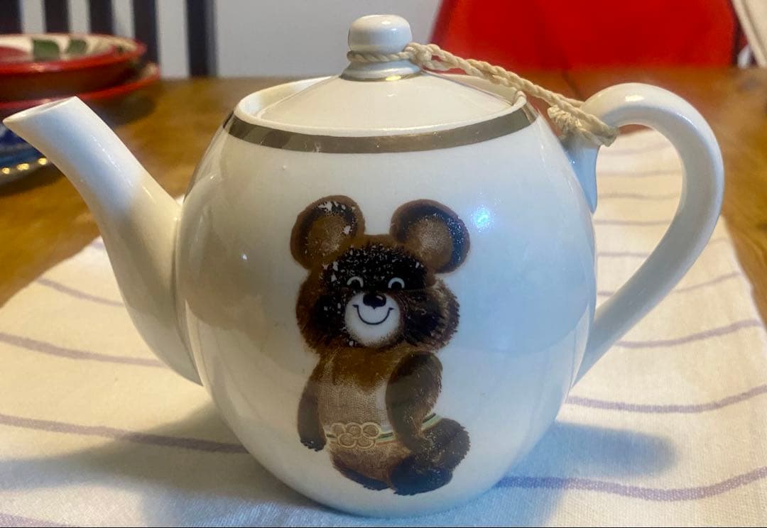 【希少】ミーシャ 1980年 モスクワ五輪　ティーポット ソ連 アンティーク