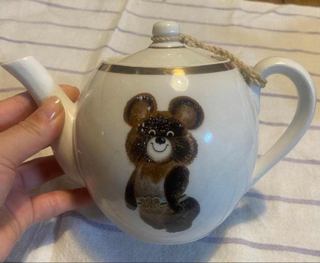 【希少】ミーシャ 1980年 モスクワ五輪　ティーポット ソ連 アンティーク