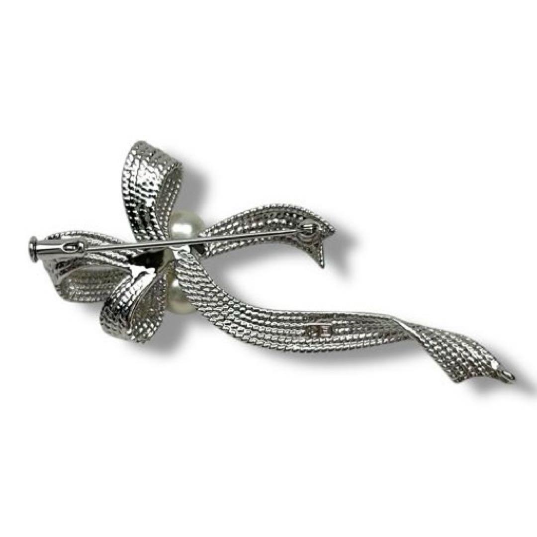 田崎真珠 TASAKI タサキ パール リボン ブローチ