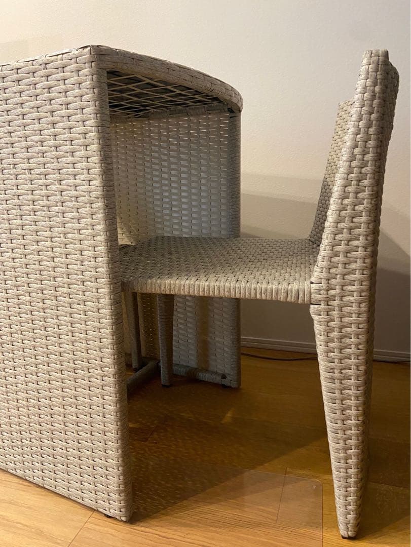 テラス　テーブルチェア　3点セット　コンパクトシリーズ　値下げしました。