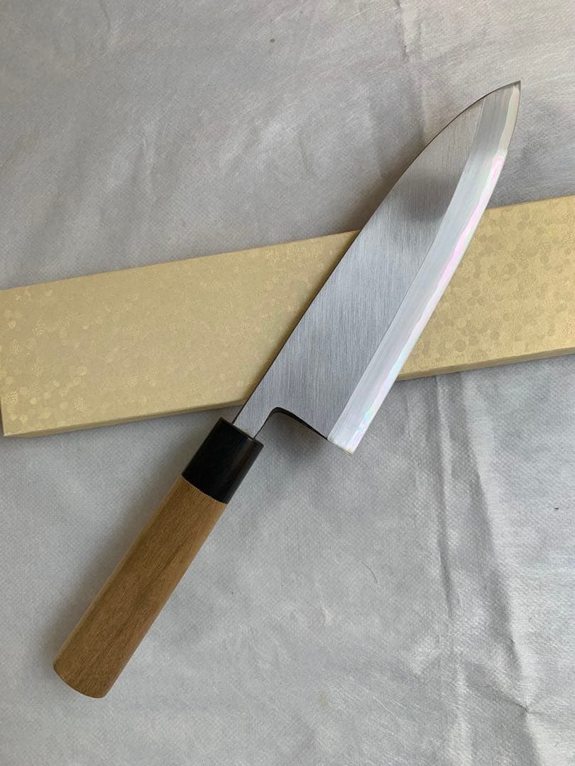堺打刃物　出刃　包丁　７寸　白鋼　水牛角柄