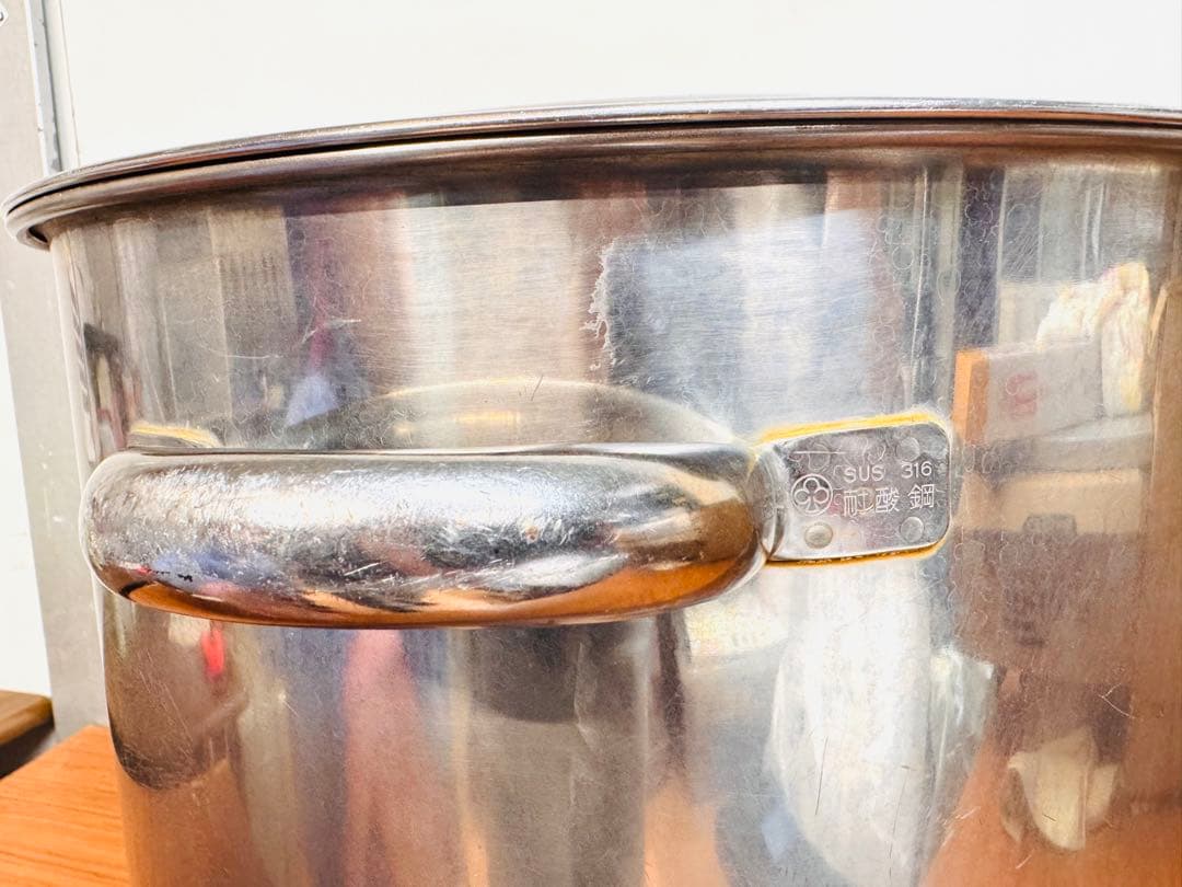 業務用 寸胴鍋 40cm 約48L SUS316 蓋付き ステンレス