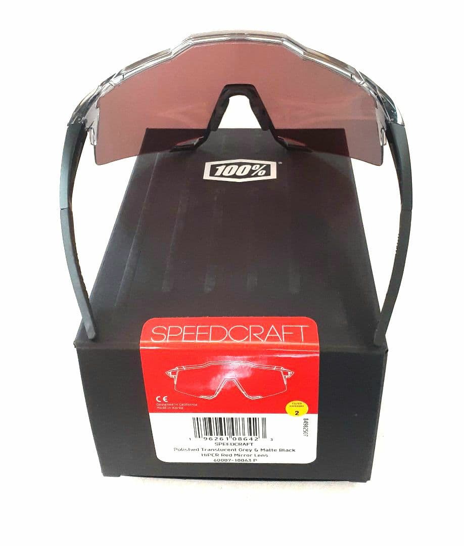 2025新作 100% Speedcraft クリアグレー ブラック サングラス