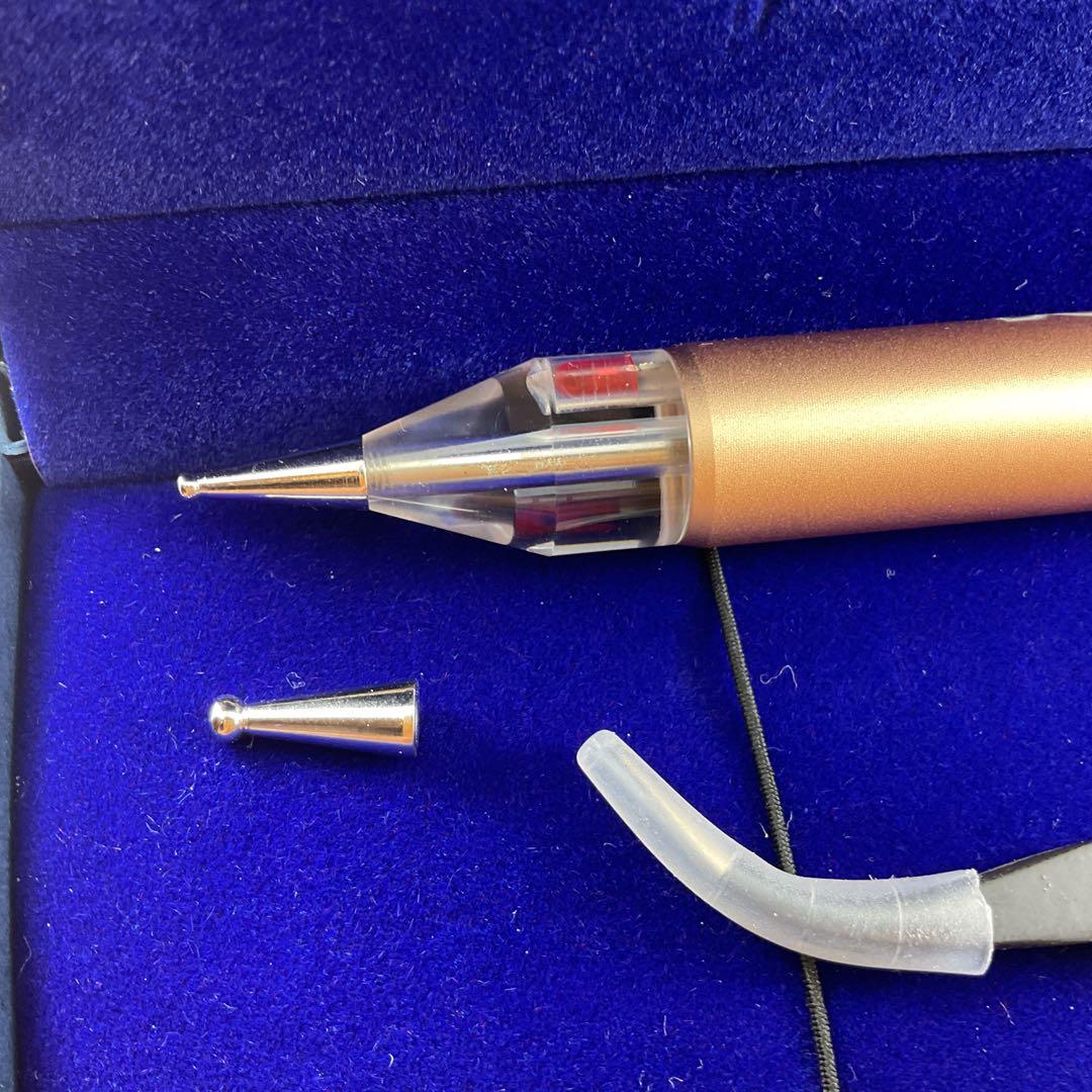 BODYFACE 耳ツボ探知機+身体顔用アタッチメント、つぼマップ、真珠シール付