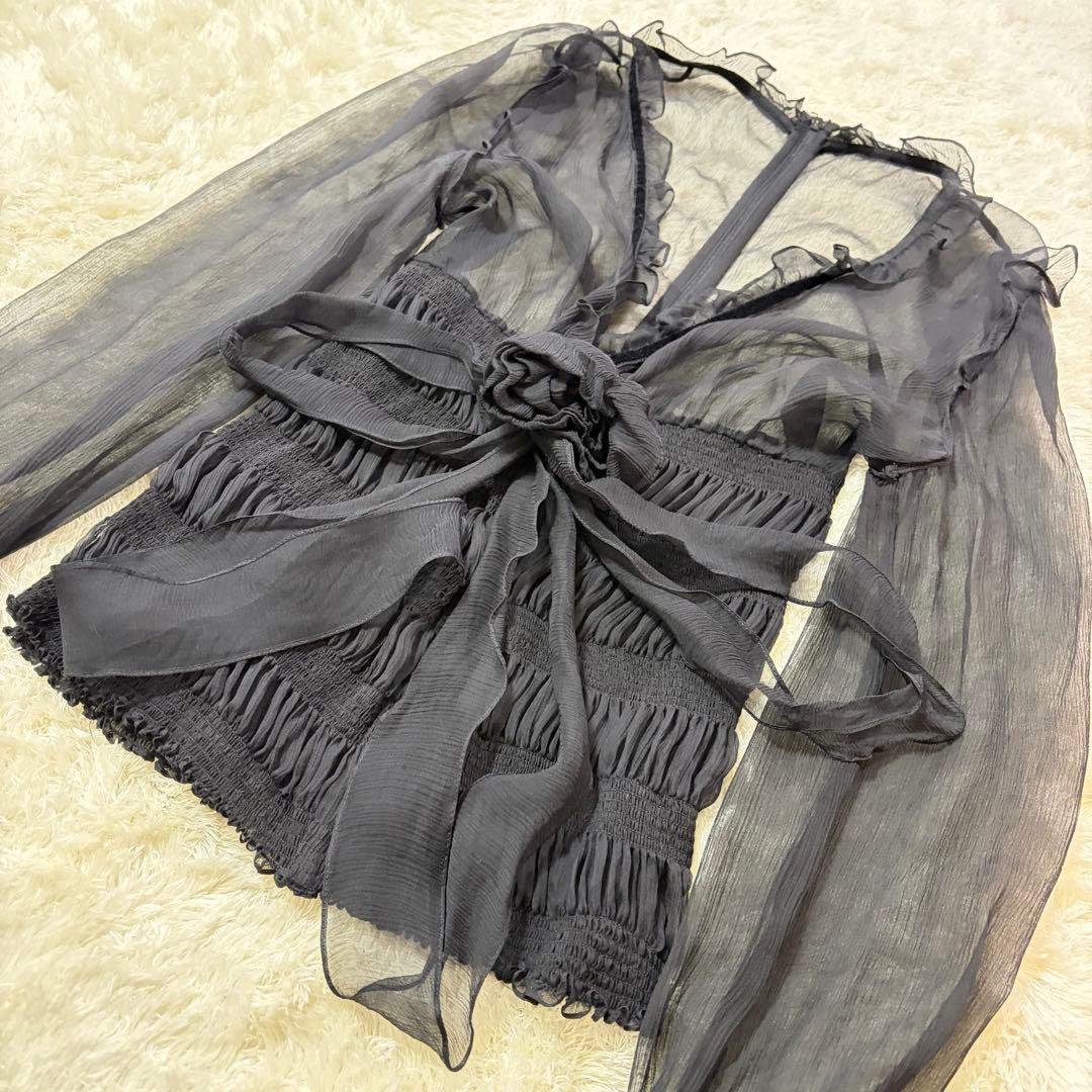 ドルチェ＆ガッバーナ ドルガバ シアー リボン マーメイド ブラウス