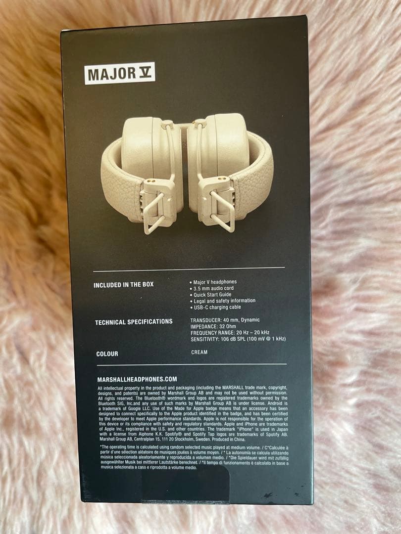Marshall Major V ワイヤレスヘッドフォン ホワイト　新品　未使用