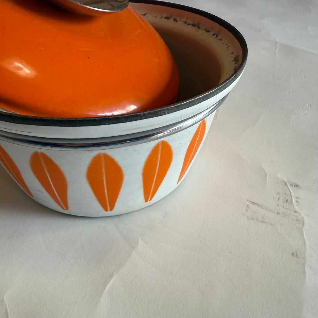 北欧ビンテージ食器　キャサリンホルム　ホーロー　片手鍋　ロータス