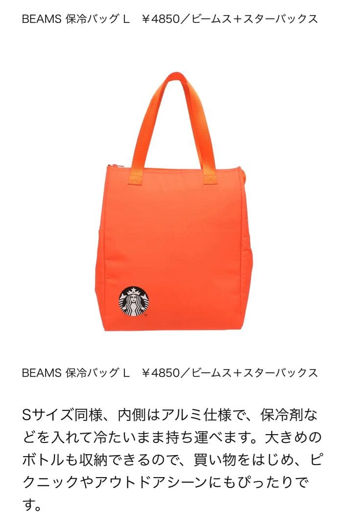 スタバ　BEAMS ステンレスTOGOボトル　保冷バッグセット