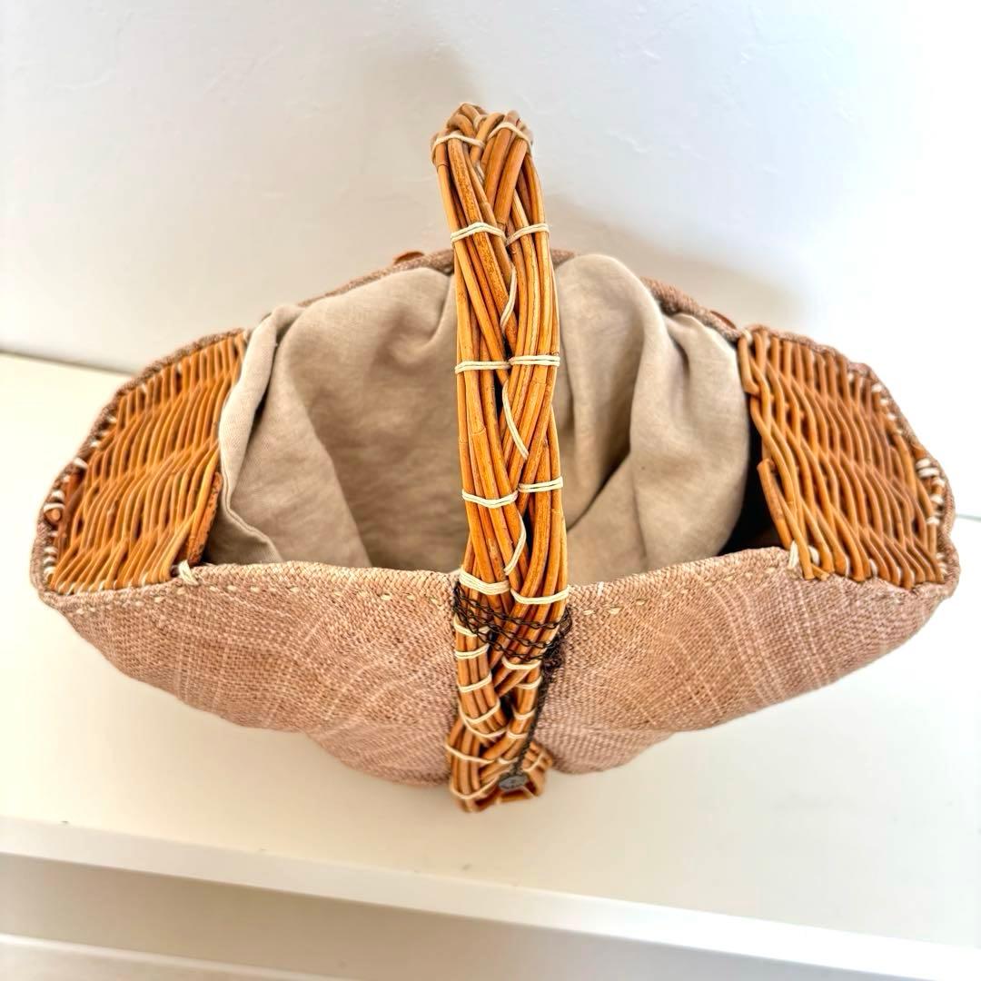 【希少レア】エバゴス チャーム カゴバッグ マルシェ 帽子型 パナマ ボタン