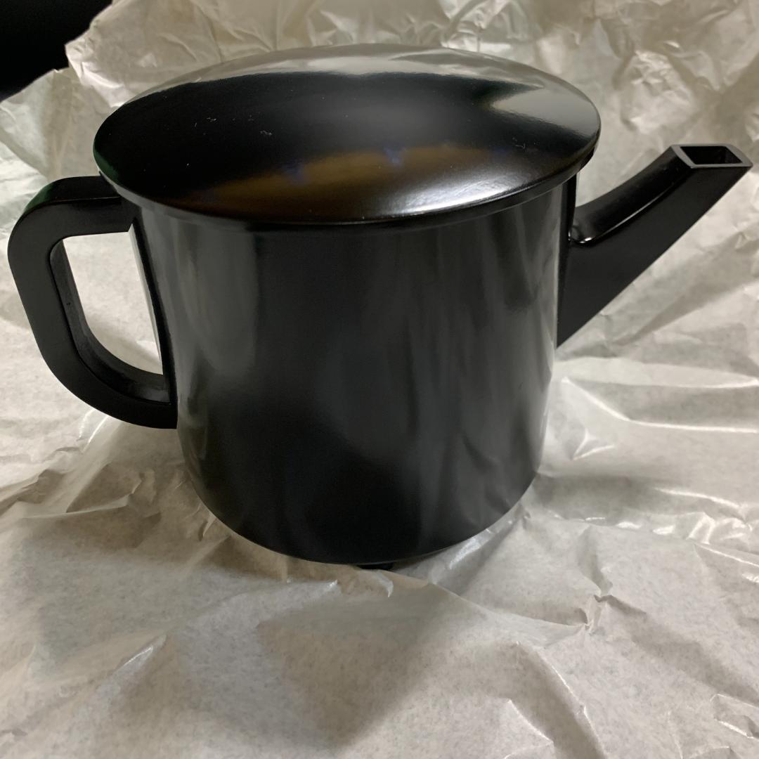 未使用　黒刷毛目松葉　懐石揃10客(懐石膳/椀/盃/杓子/盆/他)