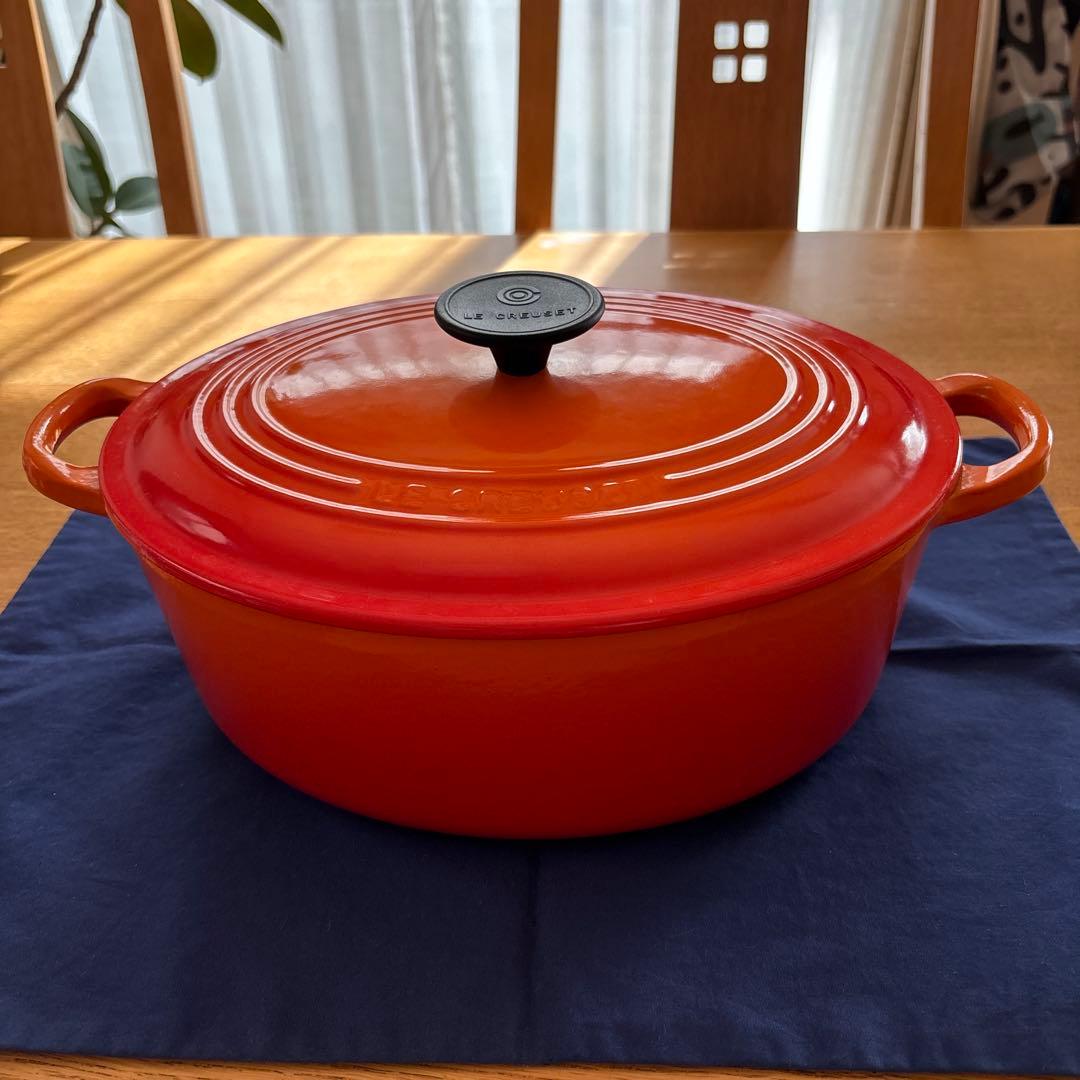 ル・クルーゼ 27センチ オーバル鍋 オレンジ