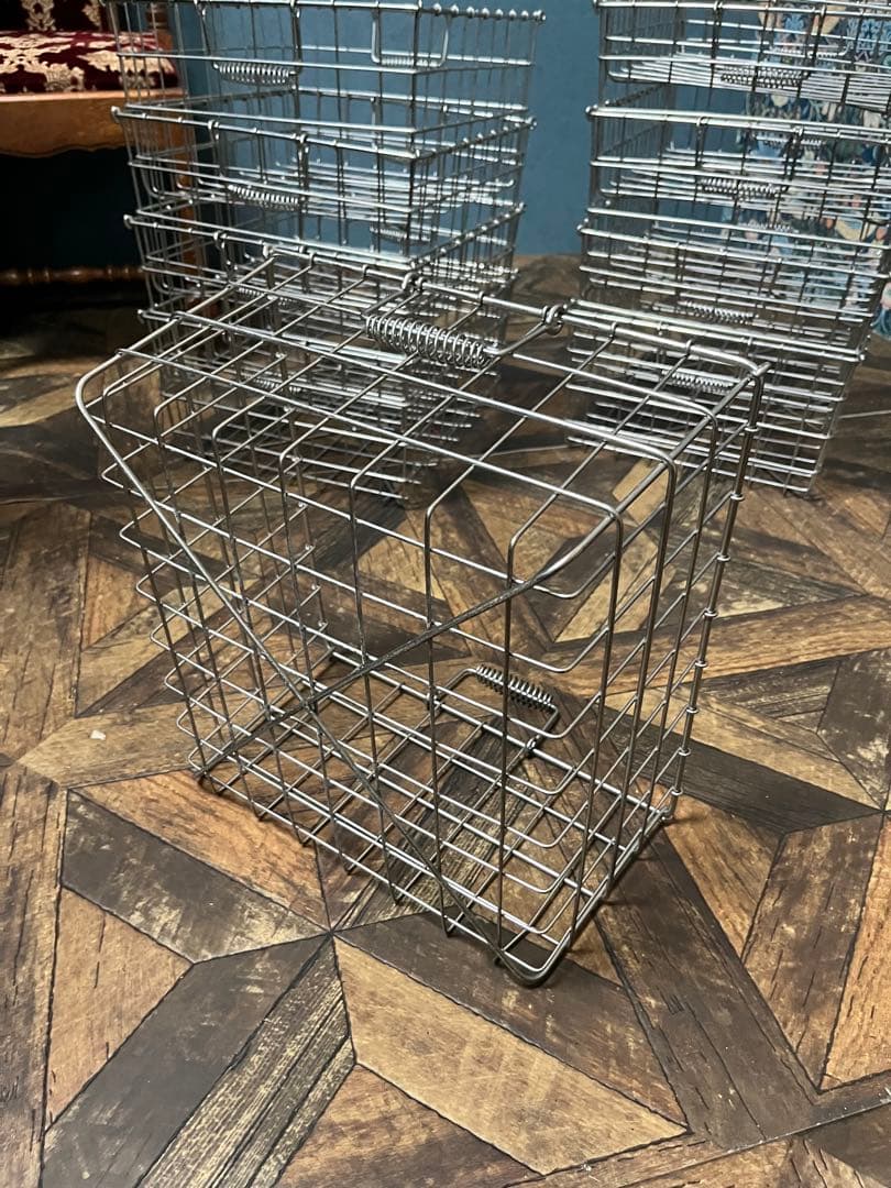 学校 給食かご ステンレス 10個 セット 昭和レトロ 収納 インテリア 当時物