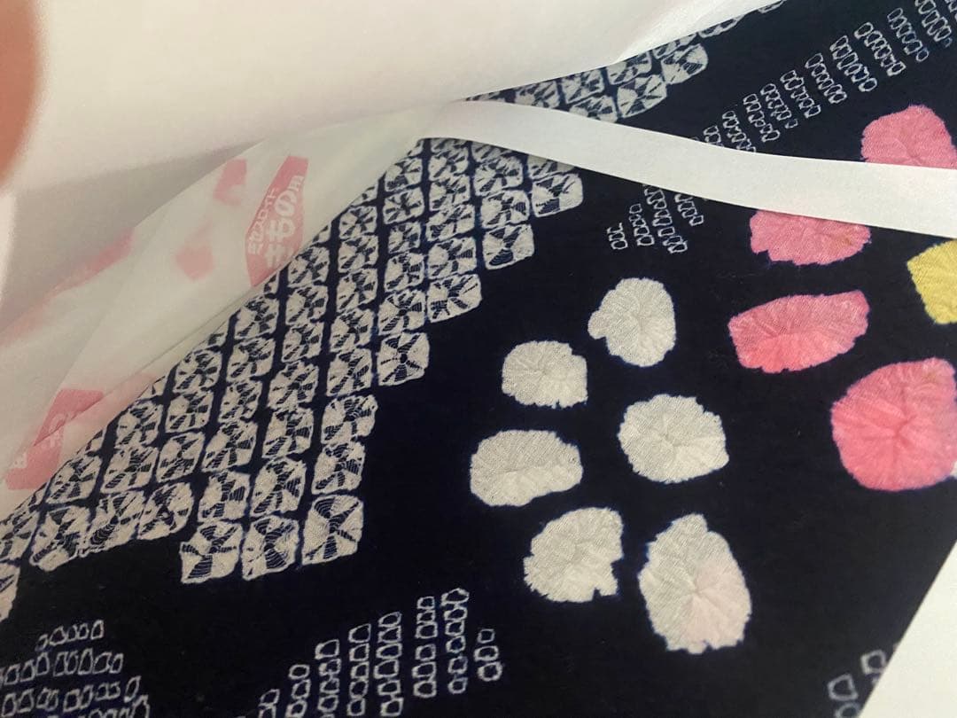 有松絞り　浴衣　花柄