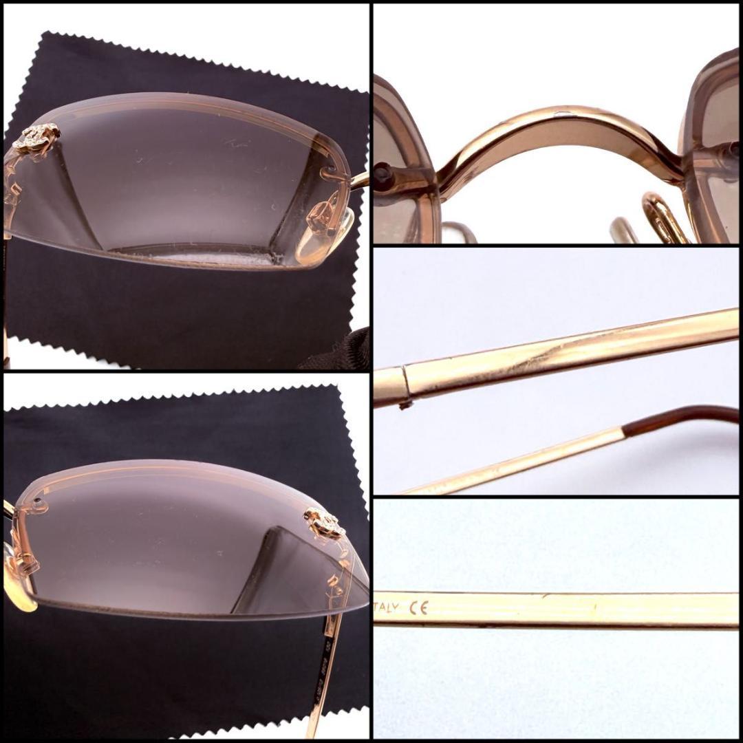 【美品】CHANEL シャネル　リムレス　ココマーク　サングラス　ラインストーン