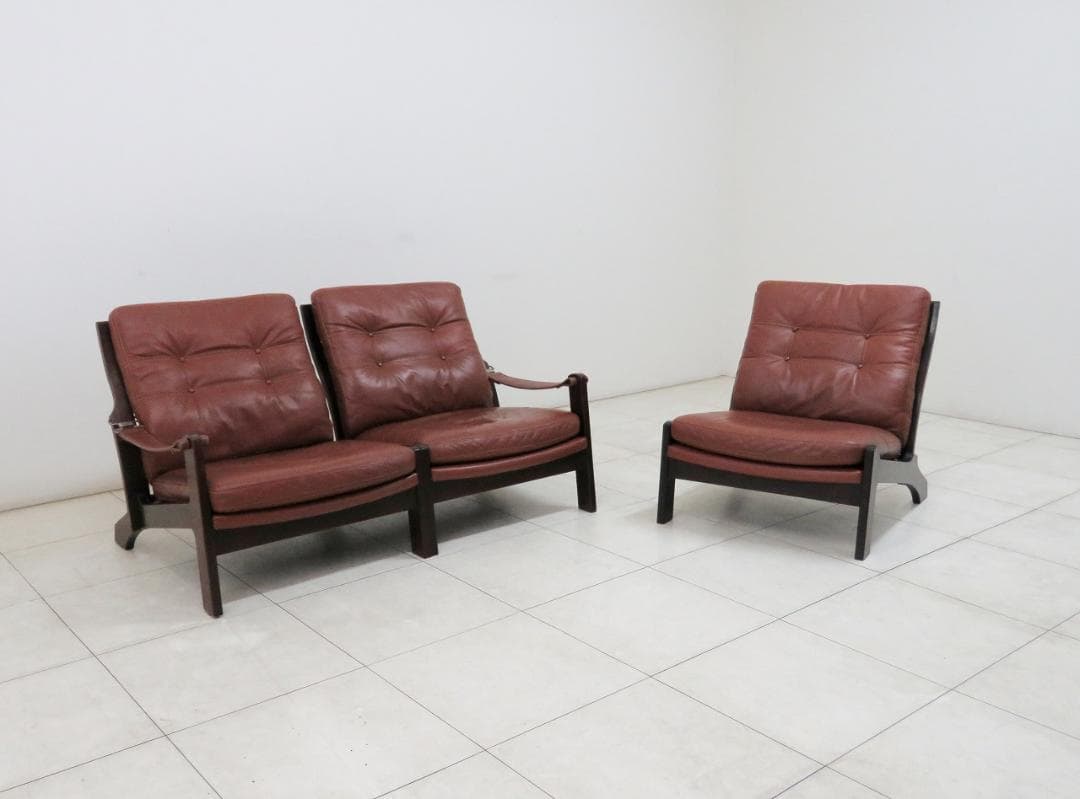 Hock ホック カンディハウス ヴィンテージ 3人掛けソファ セパレート 本革