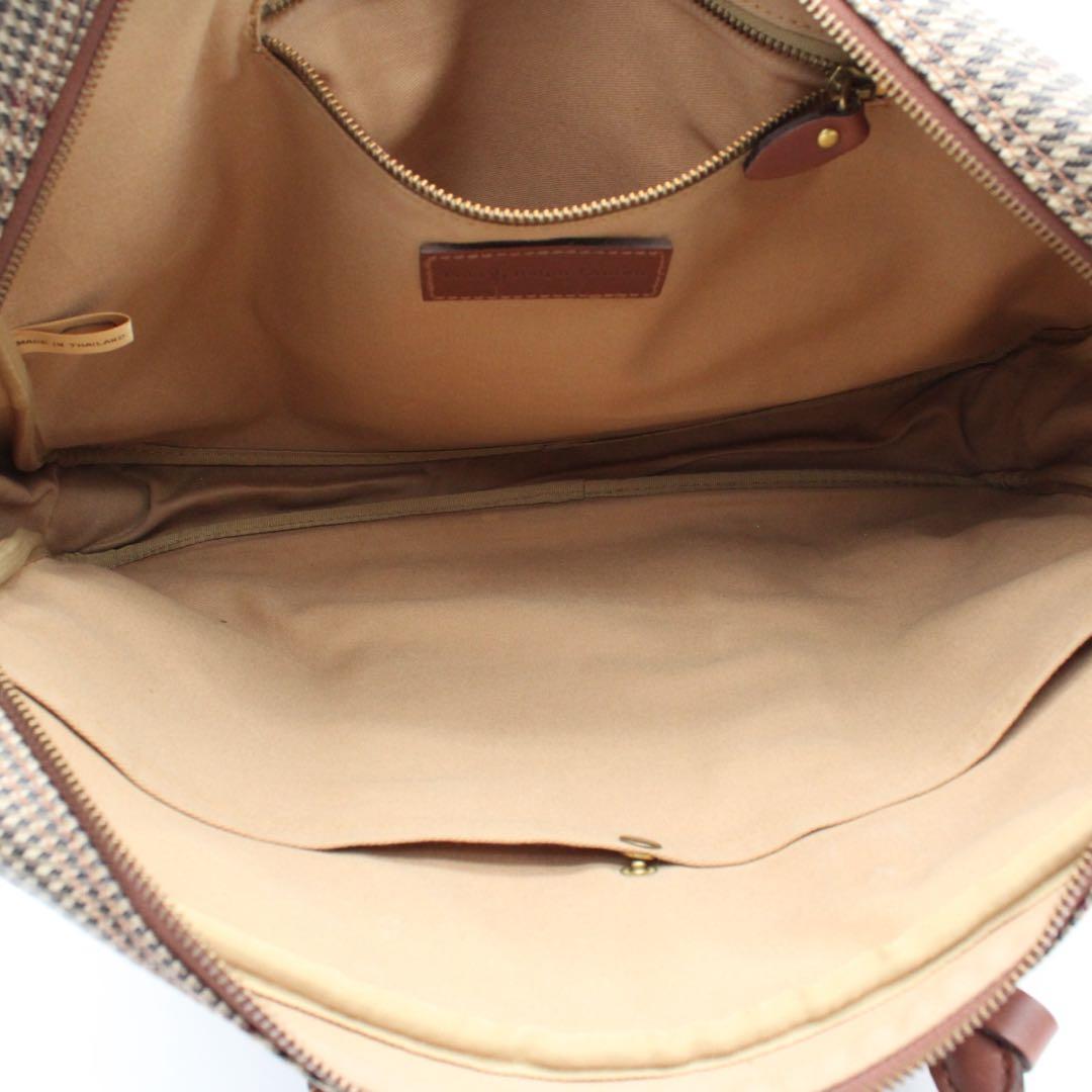 【美品】Polo Ralph Lauren 千鳥格子 ビジネスバッグ ブラウン