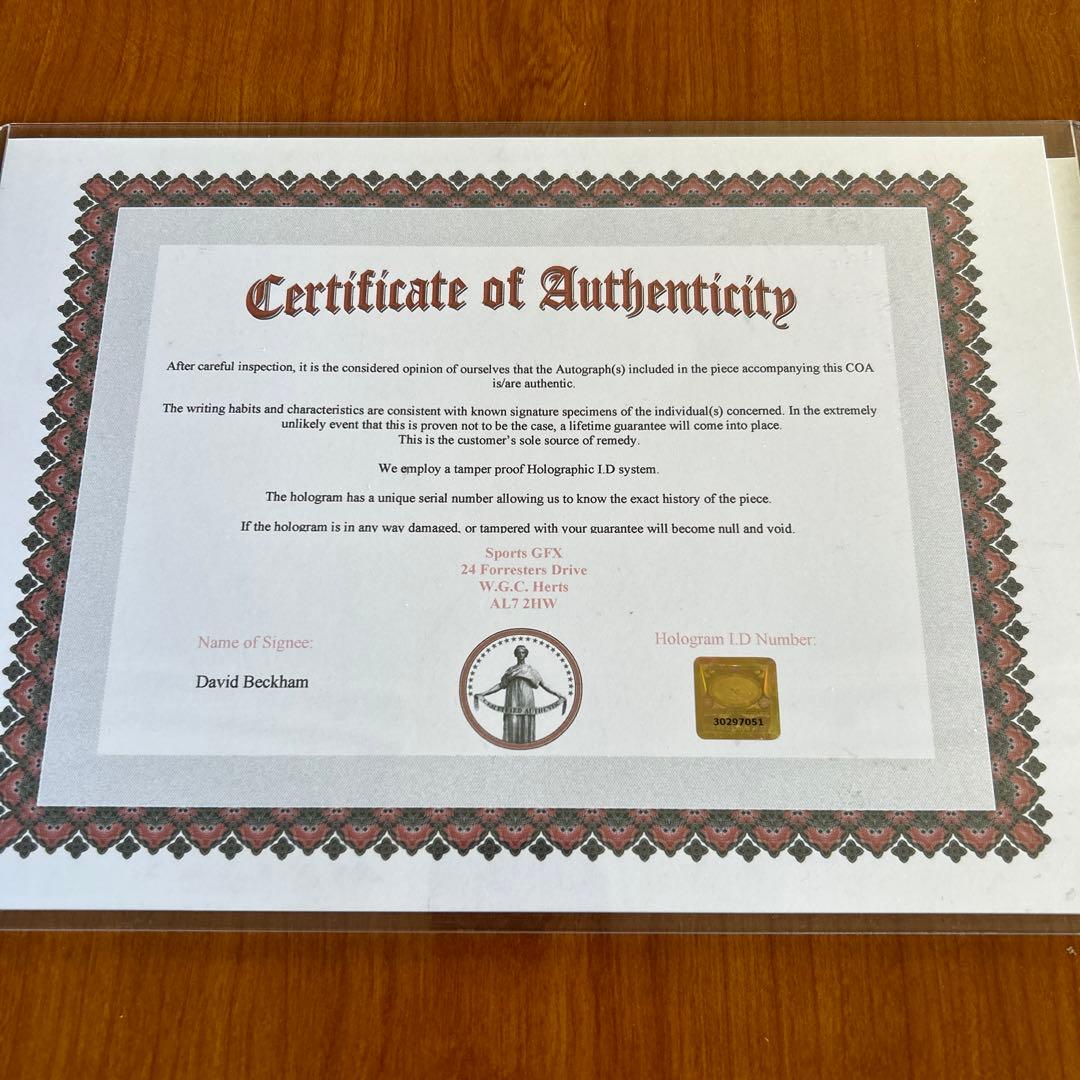 サッカー　デイビッドベッカム　レアルマドリード　証明書付き 直筆サイン入りフォト