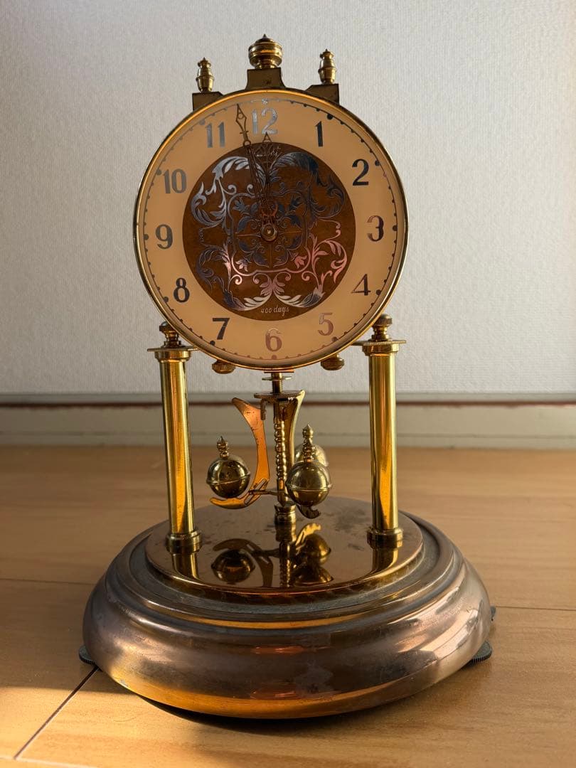 真鍮製ドーム型置時計 約30cm 巻き鍵付き
